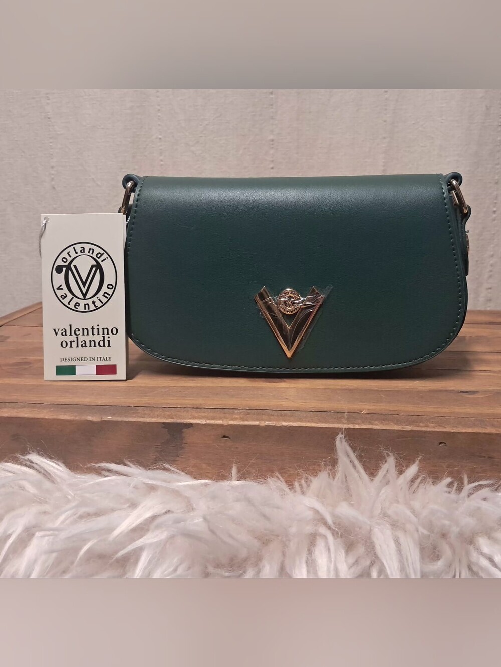 NWT Valentino Orlandi Velora Maroon Vegan Leather Shoulder Bag